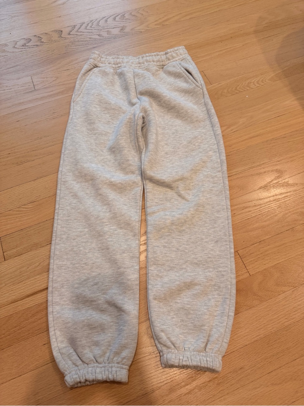 Zara Light Gray Kids Sweatpants with Elastic Cuffs